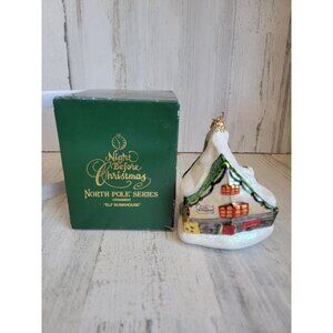 Dept 56 17702 Elf Bunkhouse night before Christmas glass ornament